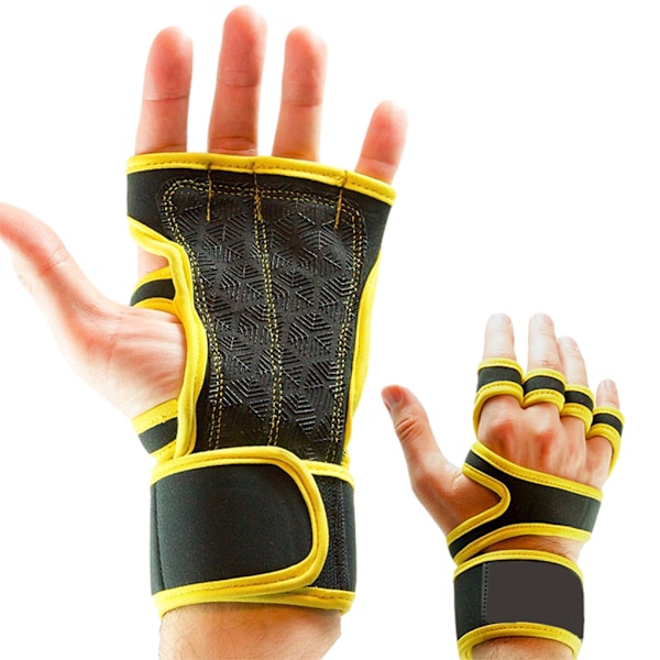 1/2/3/5 2 stk Lette og pustende treningshansker i skinn for Gul XL Yellow XL 2Set