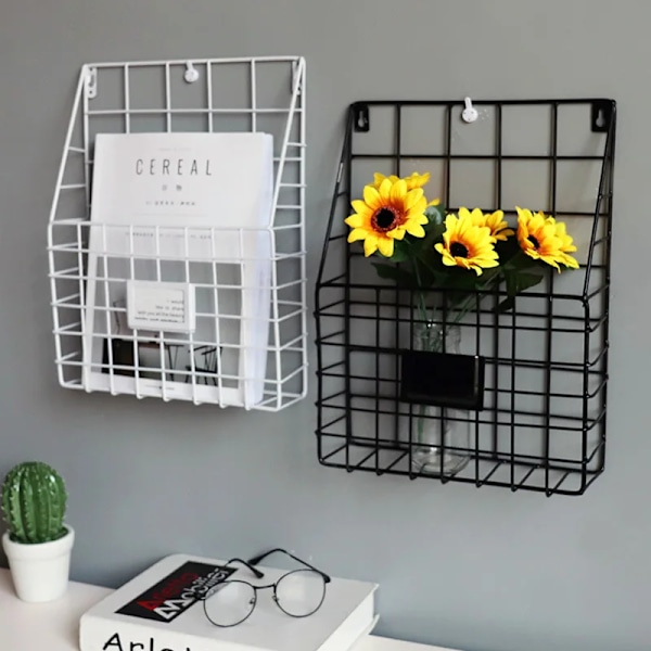 Enkelt tidningsställ i smidesjärn vitt [GKS] white 26.5*8.5*35.5cm