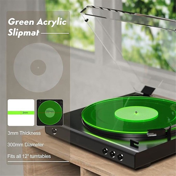 Platespillermatte Plateslipe Matte: Akryl Platespillerplate Vinyl Slipe Matter for Platespillere