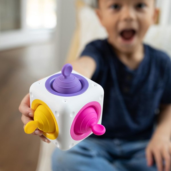 Fat Brain Toys Tugl Cube - Ponnahduttava Fidget-kuutio Taaperoille, Lapsille, Teineille, Aikuisten