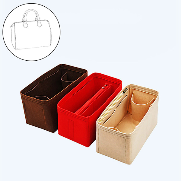 Veskeorganisator Filtinnsats 25 30 35 Sminkepung Red StyleC M