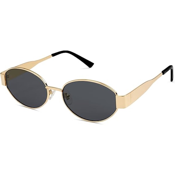 Retro Oval Solbriller for Kvinner og Menn - Trendy Solbriller med Klassiske Farger
