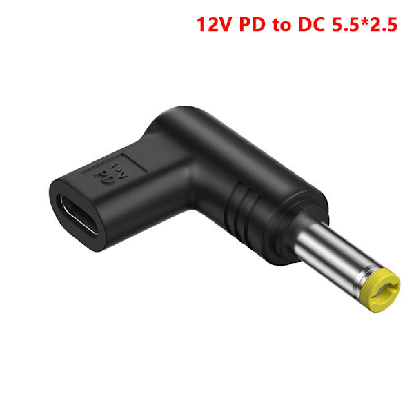 USB C PD til strøm Universal 5/9/12V Type C til DC J 12V-5.5x2.5