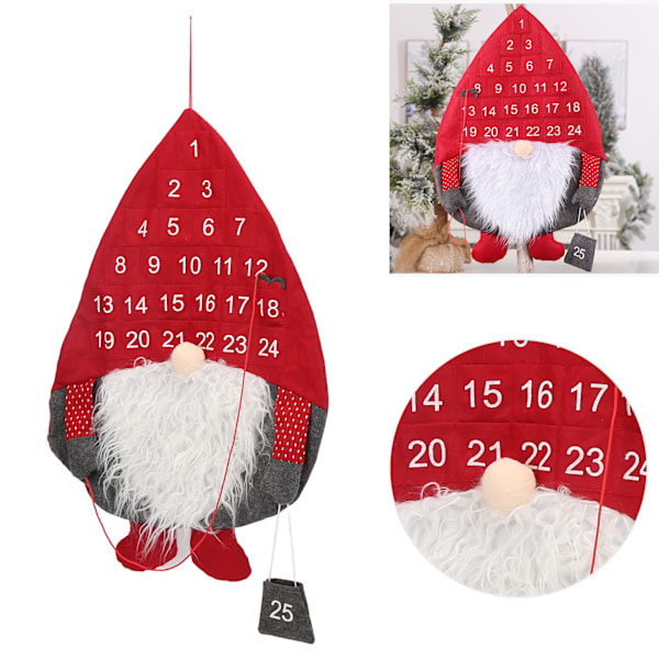 Christmas Calendar Cute Santa Appearance Exquisite Craft Beautiful Practical Reusable Christmas Countdown