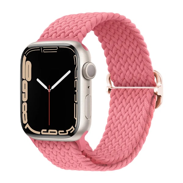 Flätad ögla för Apple Watch Rem 44mm 40mm 45mm 41mm 42mm 38mm 49mm Elastiskt Solo armband iWatch series 9 se 7 5 6 Ultra2 Band 43.Fresh Pink 43.Fresh Pink 38mm 40mm 41mm