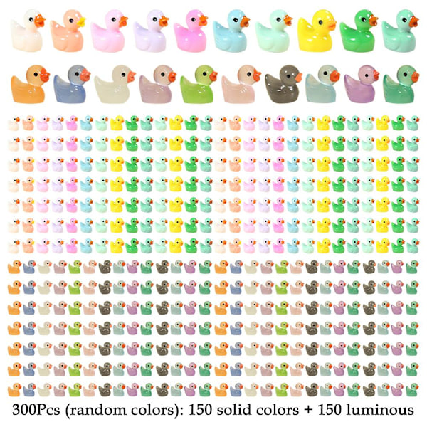 100-300 stk. Mini Resin Ænder, Miniature Figurer til Eventyrhaver RandomS 300