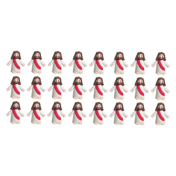 24-100X Mini] Jesusfigur för påskdekorationer, liten baby Jesusfigur red 24pcs