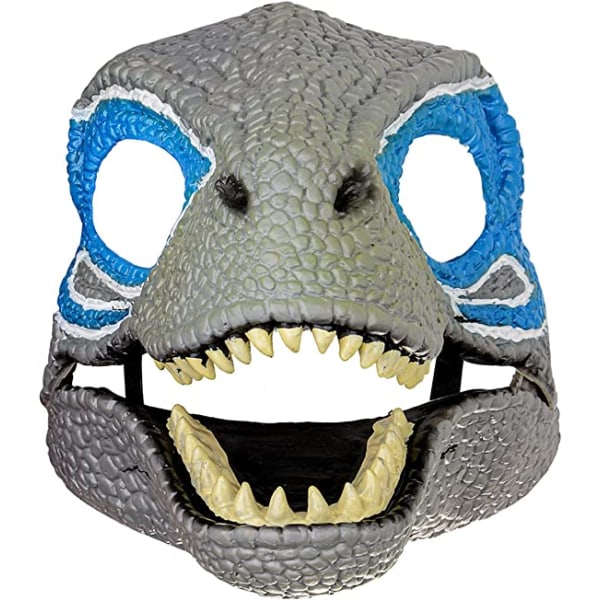 Silmiinpistävä dinosaurusnaamio, Dino-naamio liikkuva leuka koriste, Lateksi pukeutua päähine avautuvalla liikkuvalla leukalla, Cosplay-juhlat B