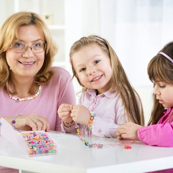 300 stk smilende håndlagde polymerleireperler 15 stiler blomst