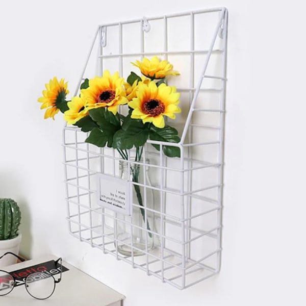 Enkelt tidningsställ i smidesjärn vitt [GKS] white 26.5*8.5*35.5cm