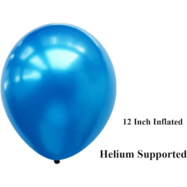 Blå ballonger, 100 stk blå latex heliumballonger for bryllup gutt 1. bursdag Babyshower Dåp Konfirmasjon Fest dekorasjon Blå