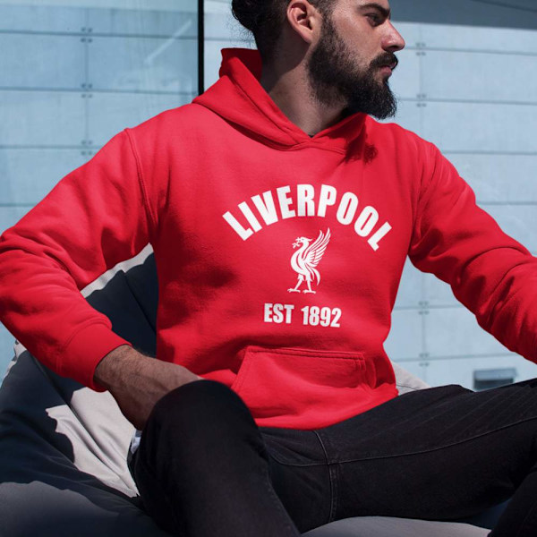 Liverpool hettegenser Hoodie Sweatshirt 1892 t-skjorte Rød Red Red 164cl - 170cl 15-16 ounces