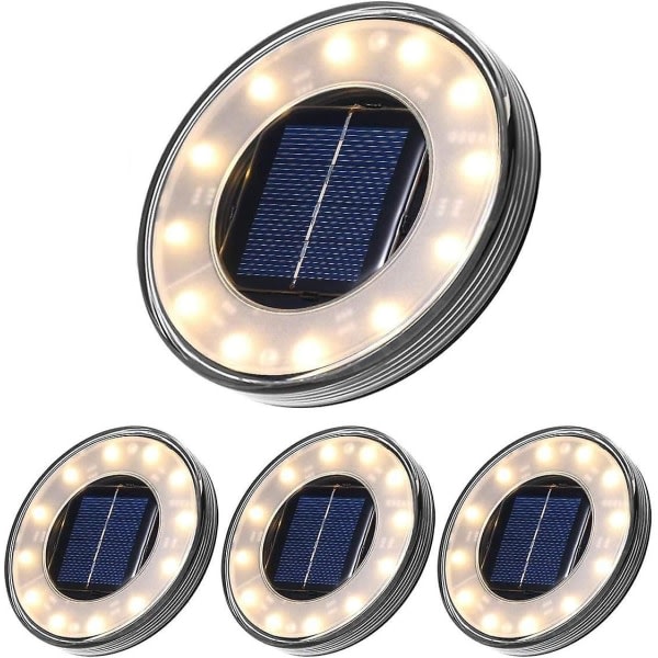 Led Solar golvlampa 4-pack, Tomshine 12 LEDs Solar utomhusbelysning, vattentät Ip68