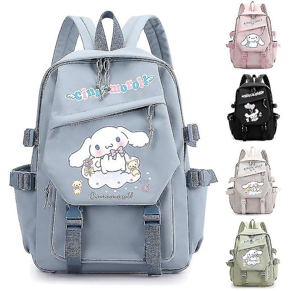 Anime Sanrio Plyschleksak Cinnamoroll Ryggsäck Barn Flicka Pojke Svart Blå Skolväska Kawaii Student Skolväska Dator Bra Present