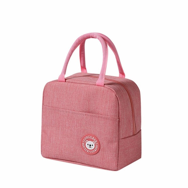 Ny Portabel Termisk Isolerad Lunchlåda Kylväska - lager Pink