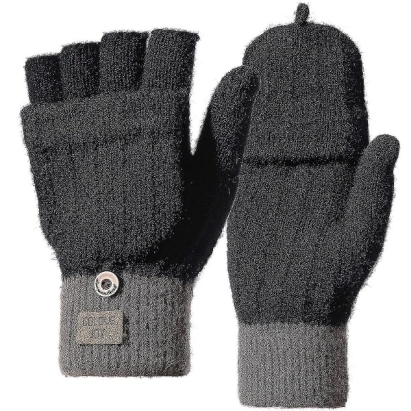 Stickade handskar med pekskärm för damer (svarta)