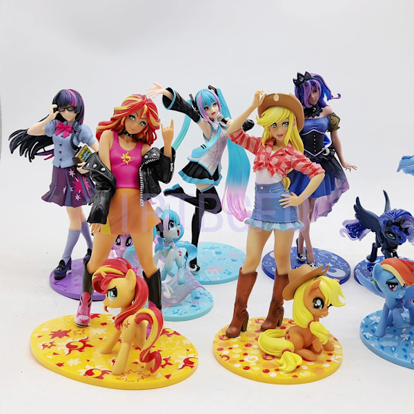 20-25cm My Little Pony Prinsessa Celestia Twilight Sparkle Pinkie Pie Japansk Anime PVC Action Collection Modellleksaker för Bar Applejack