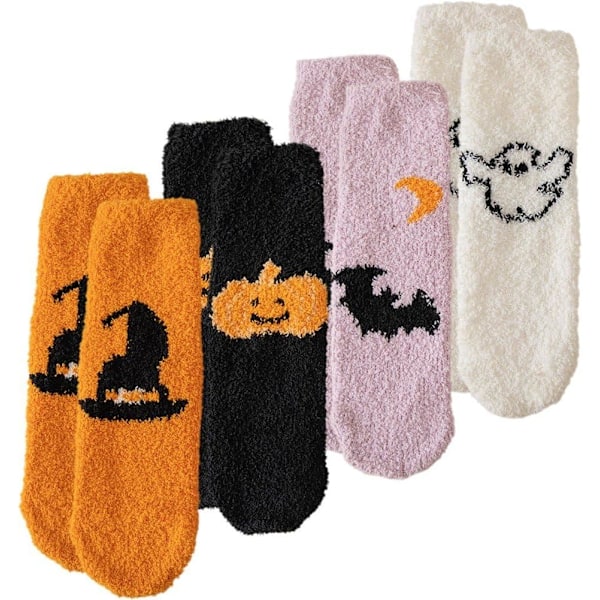 Pairs Halloween Fluffy Socks Cartoon Socks Novelty Sleeping Socks Winter Warm Accessories For Winter Festival Party