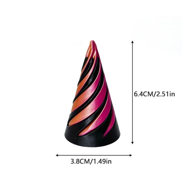 Pack Impossible Cones, Spiral Cones Fidget Leksak Impossible Pyramid End-to-End Leksak red gold