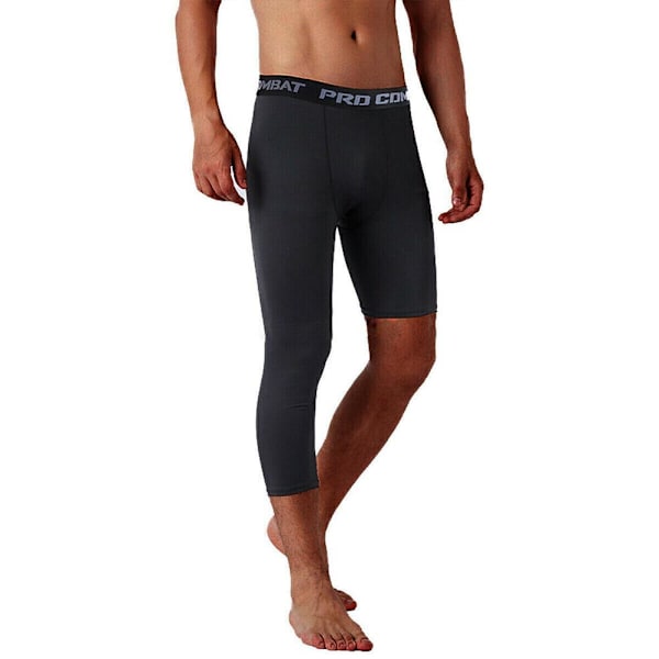 Kompressions Baskettights byxor med ett ben för män kompression cr white-left M