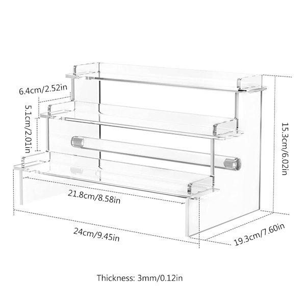 Akryl Displayställ Hylla 3 Våningar Stegsförvaring Rack för Cupcake Smycken Parfymer Organizer Display Hylla Ställ style 8