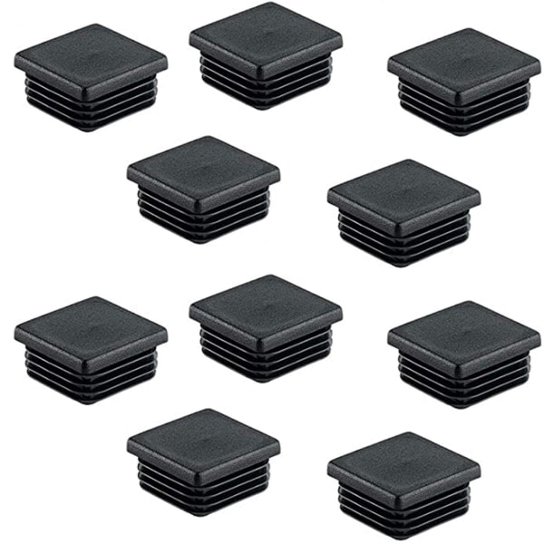 25 stk. firkantrørplugger Plast Firkantrør Innsettingshetter Endestykker Svart 40 X 40 Mm[GKS]