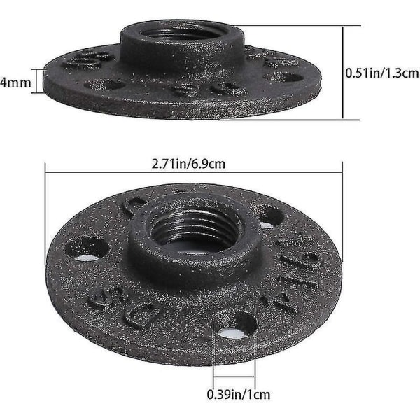 10 st 3/4"" Bsp Golvfläns Gjutjärn Gängad Fläns Svart Rörflänsar 3 Hål Gängad Fitting Med Skruvar För Industrimöbler Gör själv dekorfäste