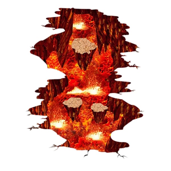 3d Lava Golvdekal Avtagbar Vinyl Flame Och Lava Tapeter Väggmålningar Heminredning för Vardagsrum Sovrum Nursery-peel & stick-23,6 X 35,4 tum (lava)