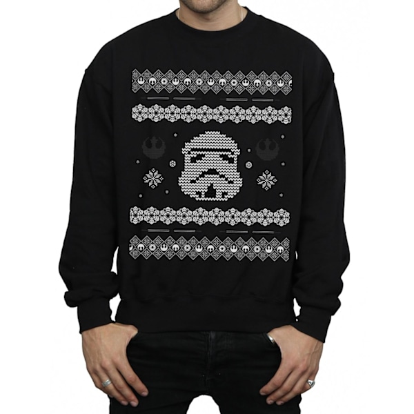 Tähtien sota Stormtrooper Joulu Fair Isle -Housu XXL Miehille Musta Black XXL