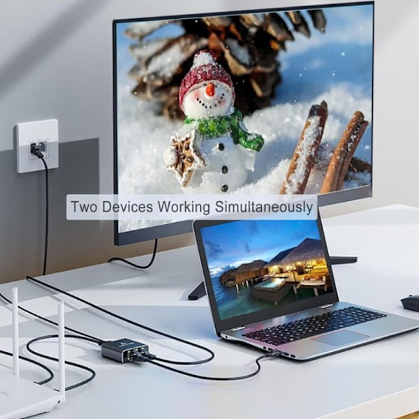 Gigabit RJ45 Nätverksdelare 1000 Mbps 1 till 2 Vägs Lan Ethernet A2