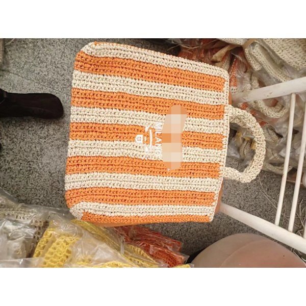 Internetkändis gräs vävd väska, handväska strandväska vardagsväska Färg 6 Color 8 39*36cm