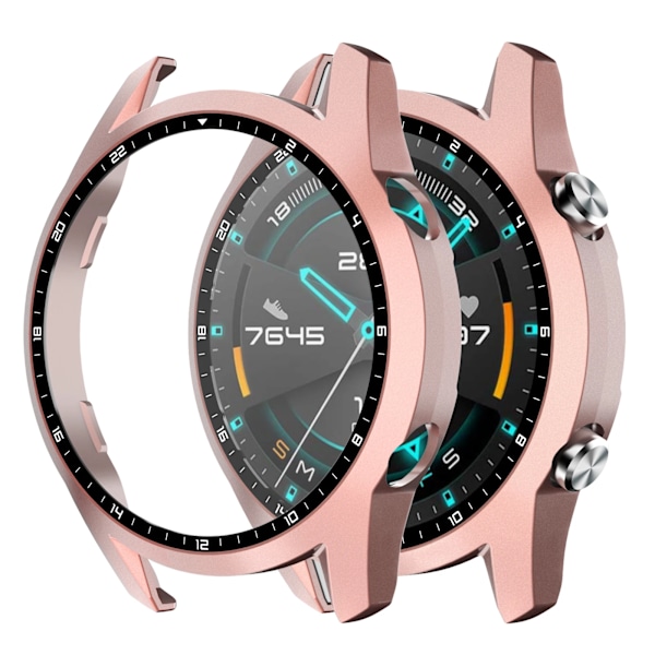 Etui til Huawei Watch Gt 2 46mm Beskyttende Hærdet Glas PC Cover til Huawei Gt2 46mm Fuld Skærmbeskytter Cover Rosaguld rose gold for HW watch GT2 46