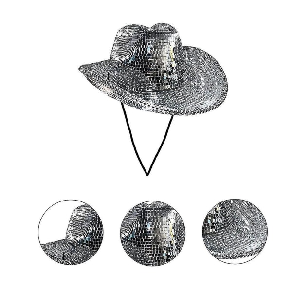 Disco Ball Cowboy Hat, Mirrored Ball Cowboy Hat, Bachelorette Party Hat