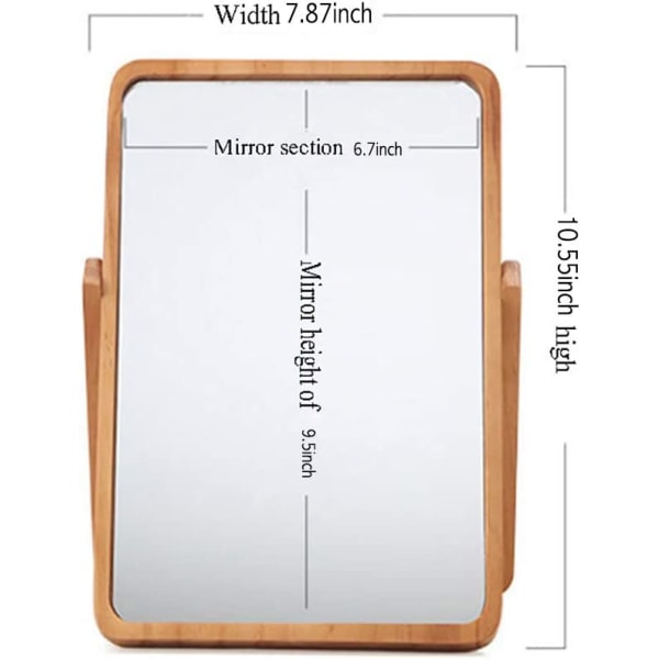 Träbord Sminkspegel - rektangulära väggmonterade speglar för vardagsrum, Bedeoom 10,55 x 7,87 x 1 tum