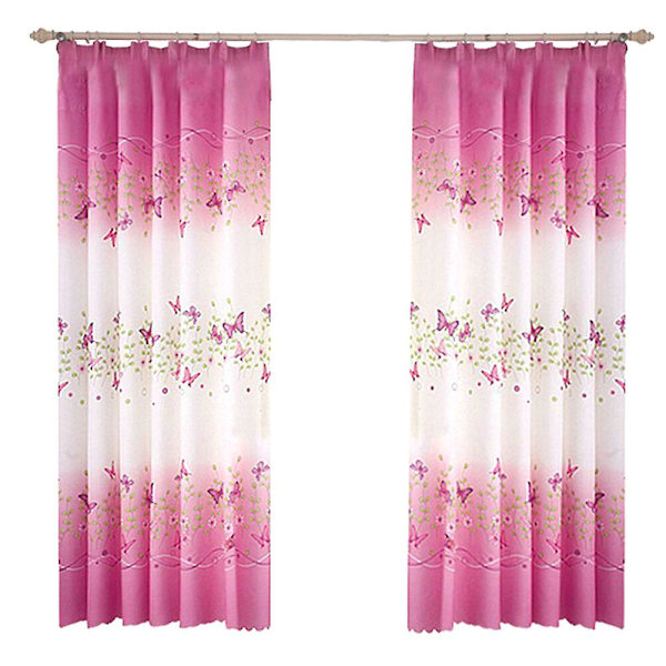 2PCS Fjärilsgardin Draperier Gardin för Babyrum Barnkammare