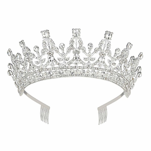 HHL Kristall Tiara krona med strass kam för bröllop Bröllopskrona Balkongresser Prinsessfester födelsedag