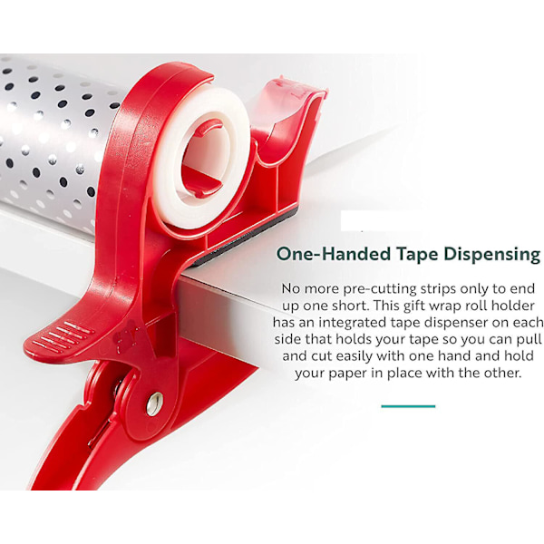 Wrap Buddies Bordsmonterad Presentpappershållare Tejpdispenser Klipp -ge[GKS] red