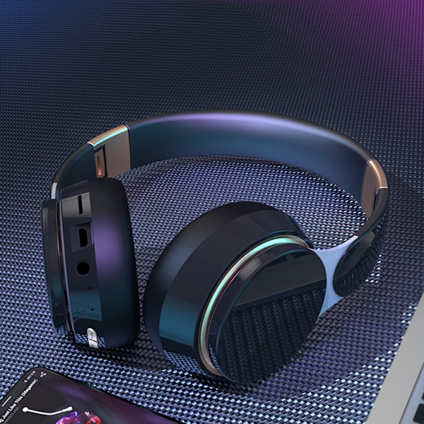 Bluetooth Hodetelefoner Over-Ear, 65 Timers Spilletid og 3 EQ-Moduser Trådløse Hodetelefoner, Mikrofon for Telefonsamtaler, HiFi Stereo og Memory Foam,
