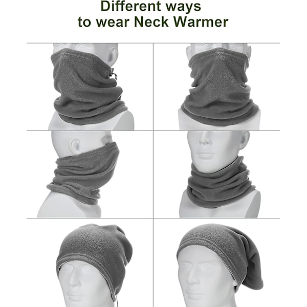 Halsvärmare 3-pack Vinter Fleece Halsvärmare Vindtät Halsduk Tjock Snood Scarf Termisk Löpning Halsvärmare Balaclava