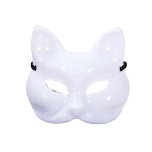 Kattemaske, plastik, hvid[GKS]