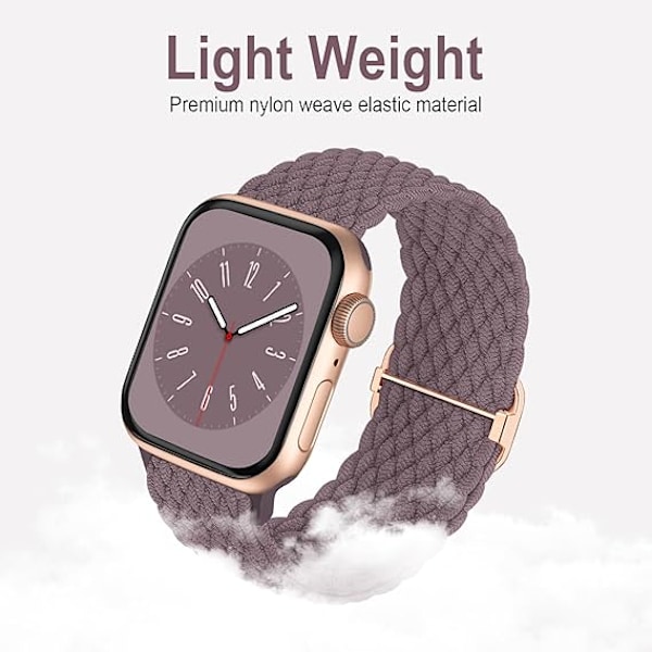 Punottu Solo Loop -yhteensopiva Apple Watch -ranneke 42 mm 44 mm 45 mm