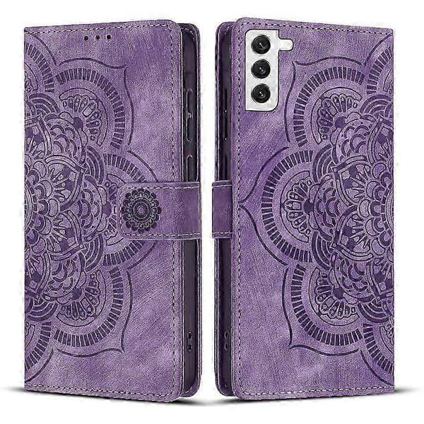 Frosted Læder Etui til Mandala Emed Retro Telefon Lilla