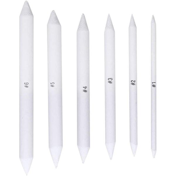 6 st Rittstift, Bländstift och Tortillons Set, Konstsats för Bländning