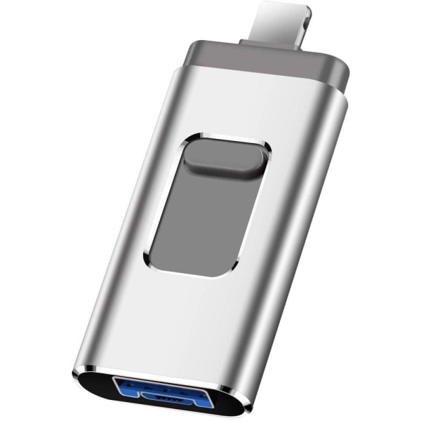 64GB Memory Stick USB 3.0 Flash Drive. USB -minne (64GB silver) för telefon och dator för att lagra filer och foton