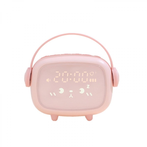 Barnväckarklocka Laddning Elektronisk multifunktions LED-nattljus Digital väckarklocka (rosa)