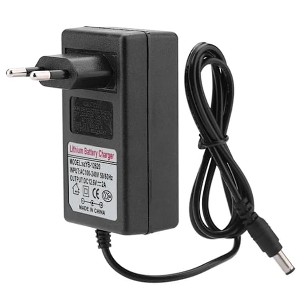 Erstatningslader for litium-ion-batteri: DC 12.6V 2A strømadapter 12.6V2A