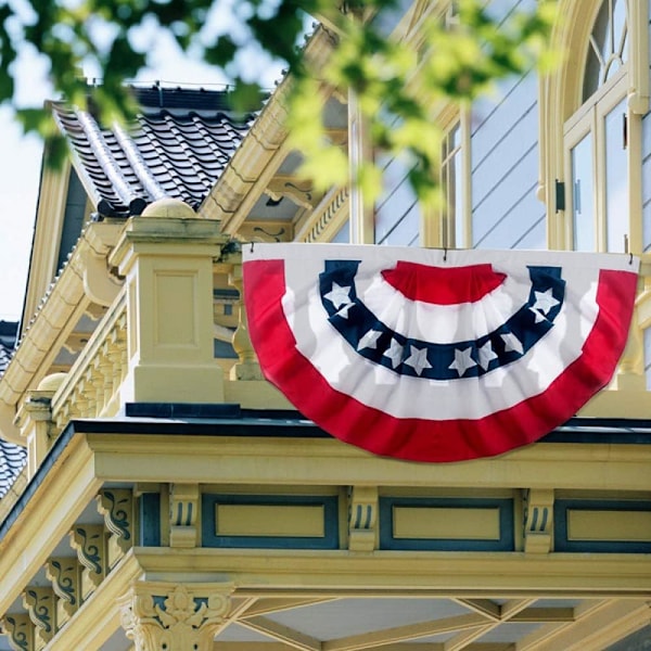 Fane flag med plissé (2-pak), 3x6ft amerikansk flag vimpel, USA