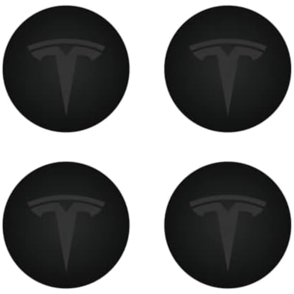 Hjulnavskapslar (4 st) för KAVANIC Tesla Model Y Model 3 Modifieringsskydd (svart/matt svart) Black / Matte Black