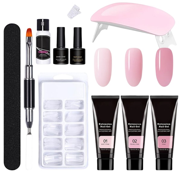 Professionellt nagelkonstset med UV-lampa för kvinnor och flickor 01 1 Eleven pieces