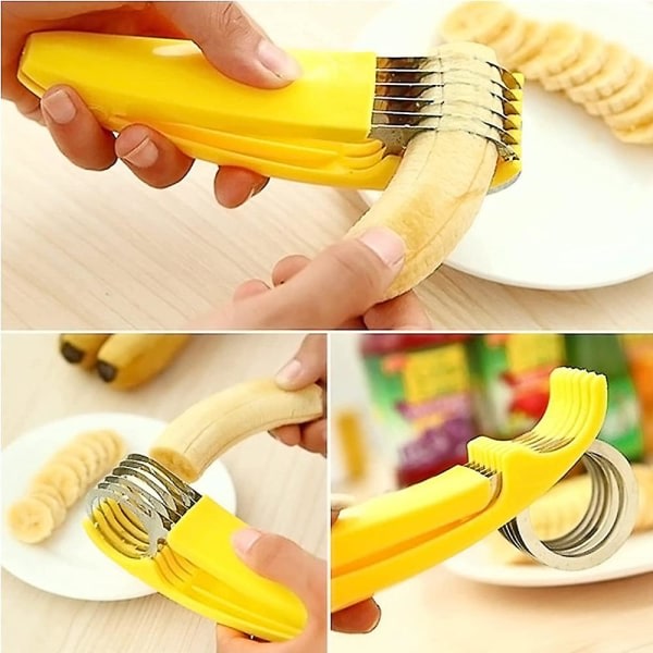 Banan Slicer, abs + Rostfritt stål Frukt- och grönsakssalladsskalare C